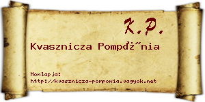 Kvasznicza Pompónia névjegykártya